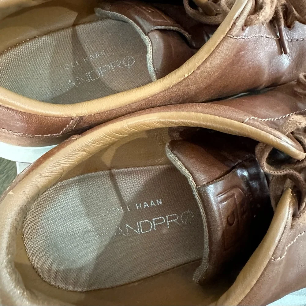 Cole Haan GrandPro Tennis Sneakers Men’s 12 Woodbury Handstain Brown Leather